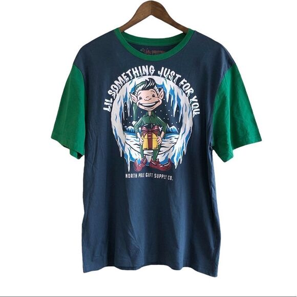 Ugly Christmas T-Shirt Elf D**k In A Box Funny Joke Holiday Tee Shirt Blue - Picture 14 of 14